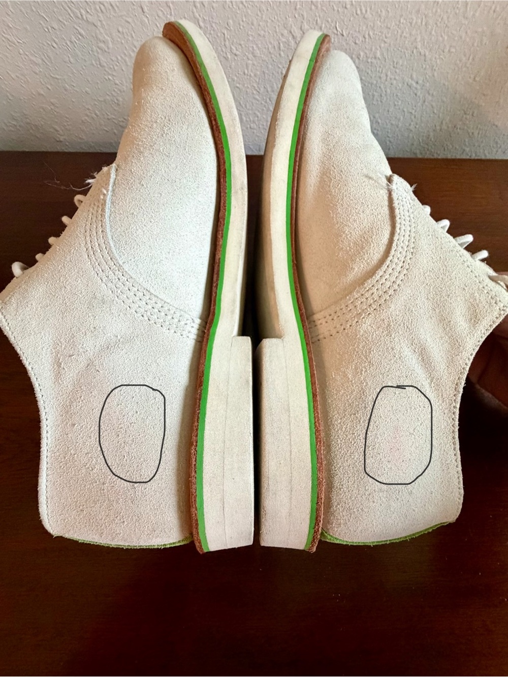 Walk-Over Men’s Custom White Cream Buck Suede “Derby Classic” Style Shoes 11 M - Picture 9 of 12